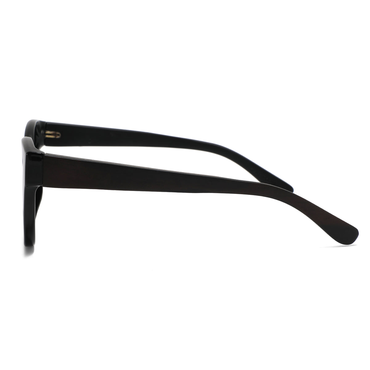 Spektaria Sunglasses with grey lenses, black frame and wooden arms by Spek Eyewear.