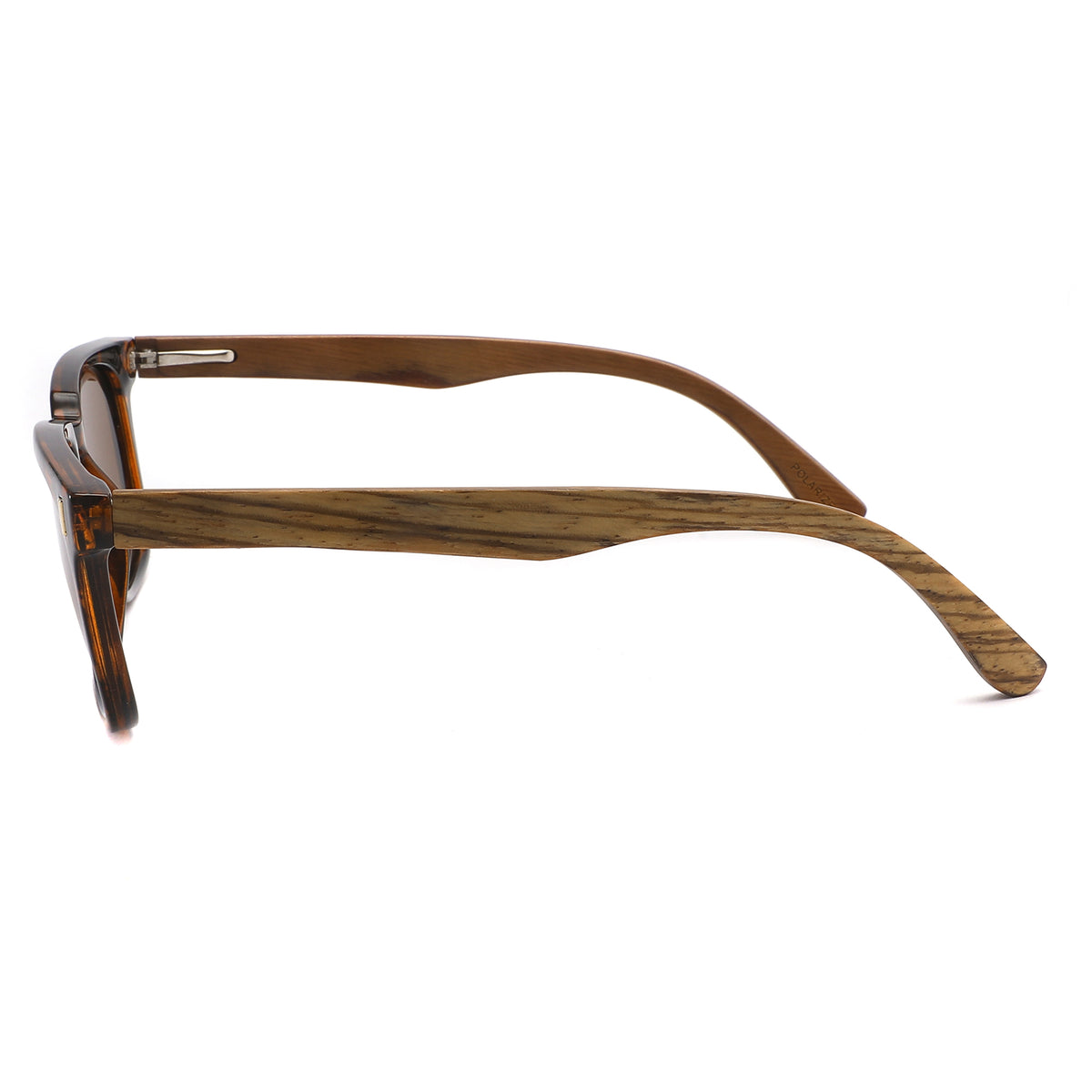 Spekulate Sunglasses with brown lenses, tortoise shell frame and wooden arms by Spek Eyewear.